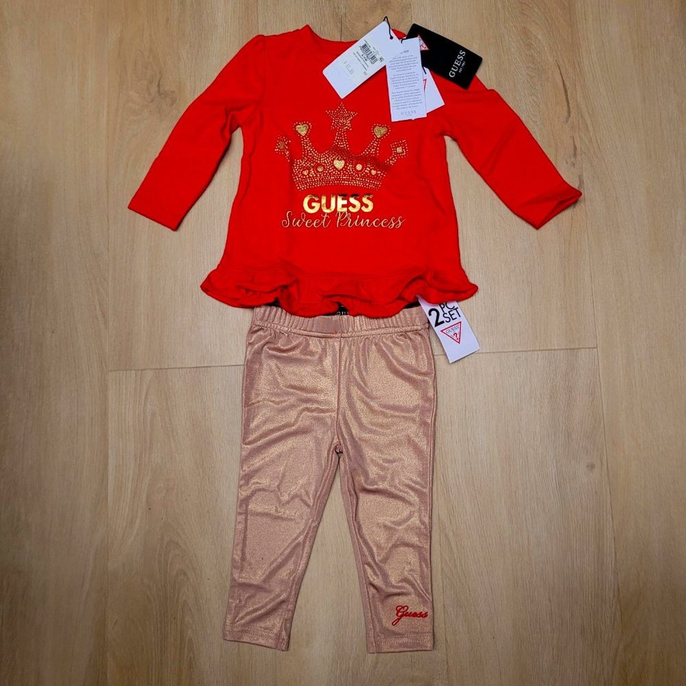 23. Guess "Sweet Princess" 2pc outfit.  Ages 6 to 9 months.